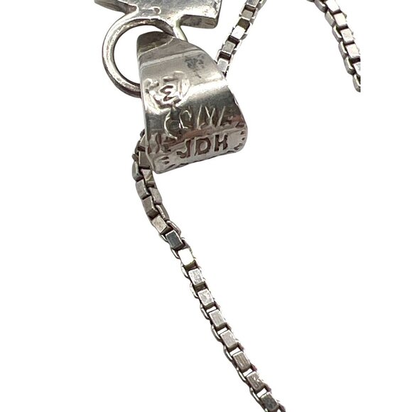 JDH 925 Mexico Sterling Silver Modernist 2.5" Crucifix Cross Pendant & 18" Chain - Picture 3 of 8